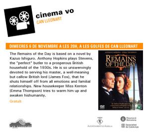 Cinema en versi&oacute; original. The Remains of the Day