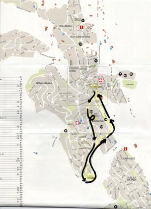 Recorregut 1a Marxa N&ograve;rdica d'Alella