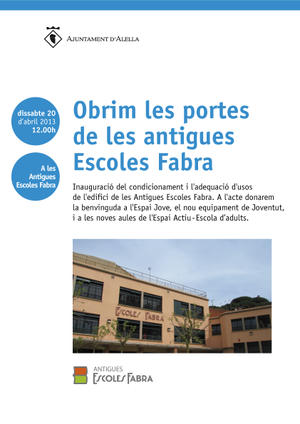 Inauguració antigues Escoles Fabra