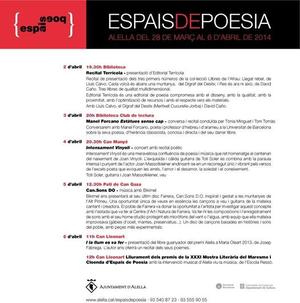 Espais de Poesia. Activitats de la setmana