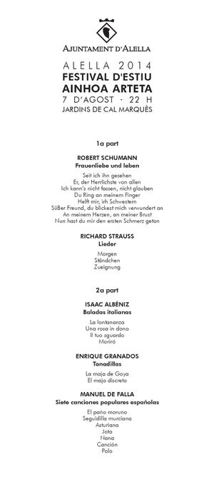 Programa de ma d'Ainhoa Arteta