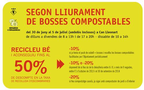 Segon lliurament de bosses compostables