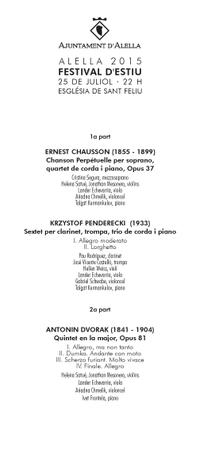 Programa del 2n Concert de M&uacute;sics en Resid&egrave;ncia