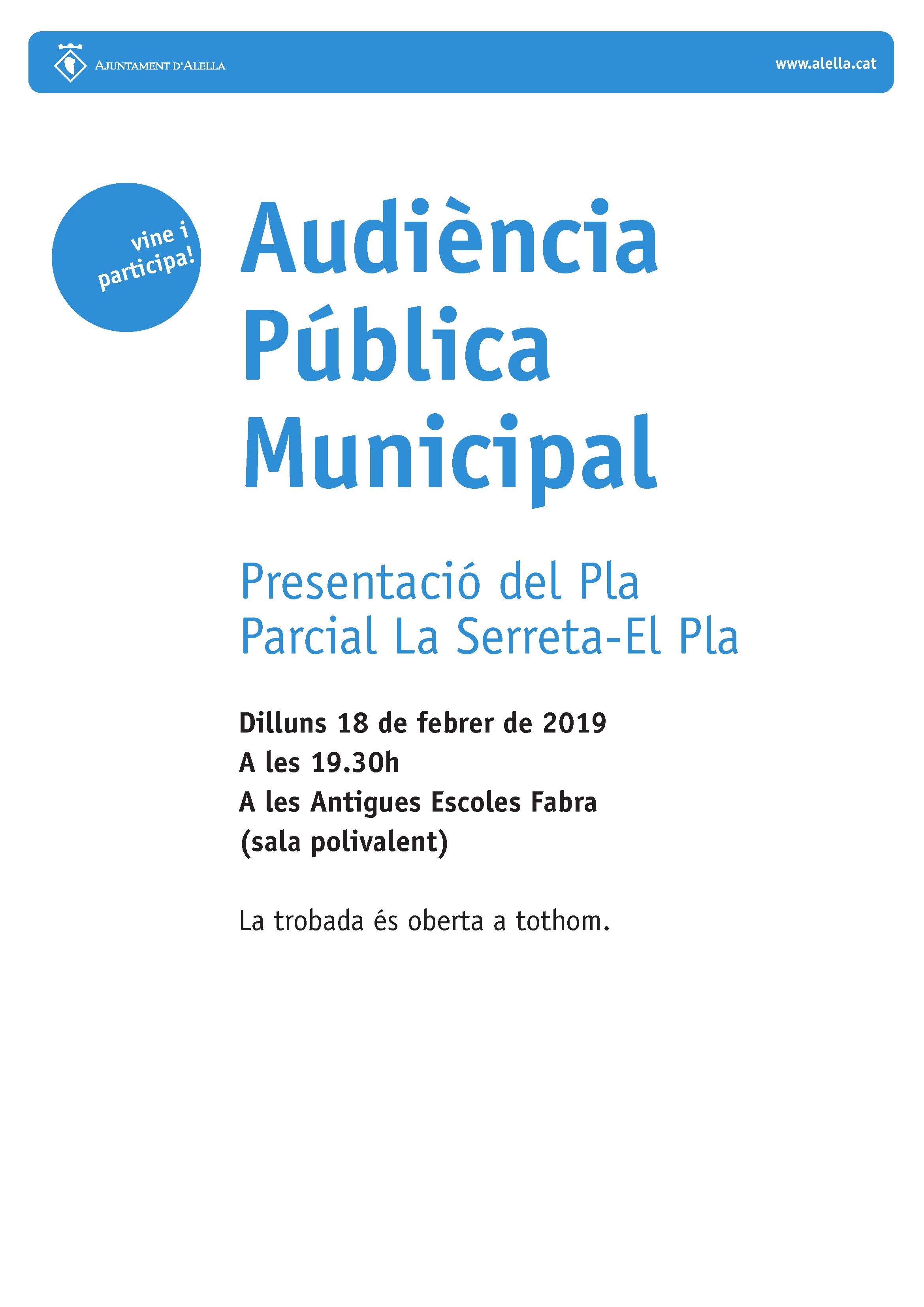 Cartell Audincia Pblica 18 de febrer