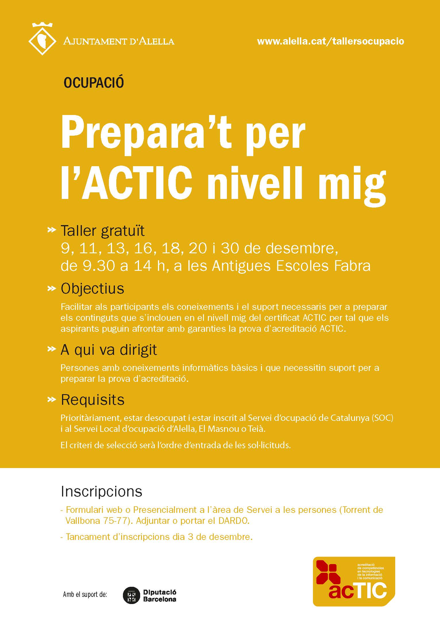 Prepara't per l'ACTIC