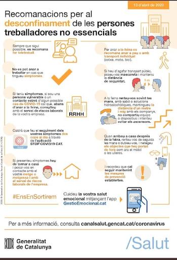 Consells per a les persones que han de tornar a la feina