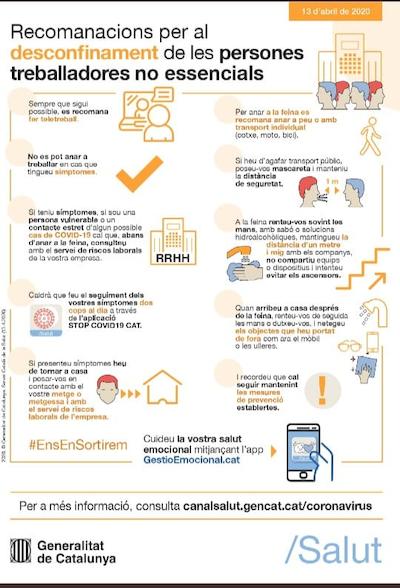 Consells per a les persones que han de tornar a la feina