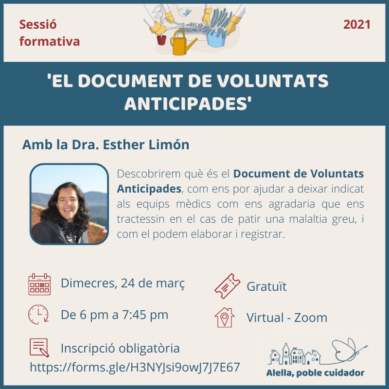 Sessi formativa sobre el document de voluntats anticipades