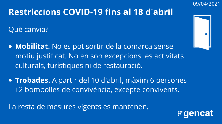 Mesures fins al 18 d'abril