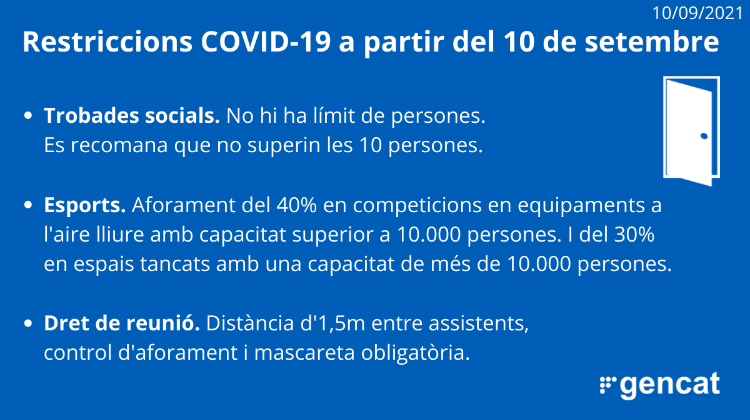 Mesures a partir del 10 de setembre