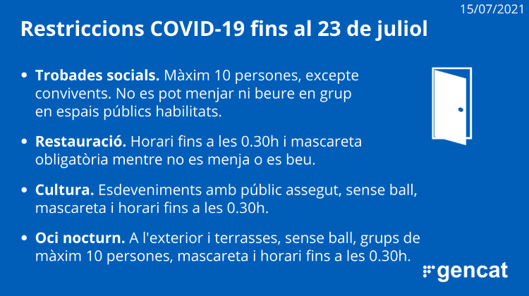 Mesures fins al 23 de juliol