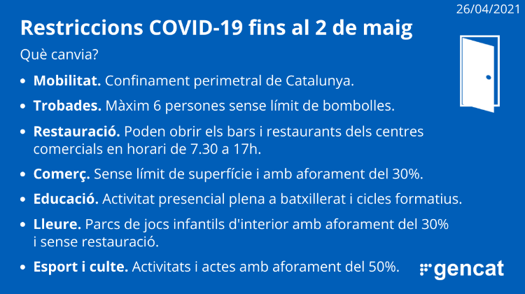 Mesures fins al 2 de maig