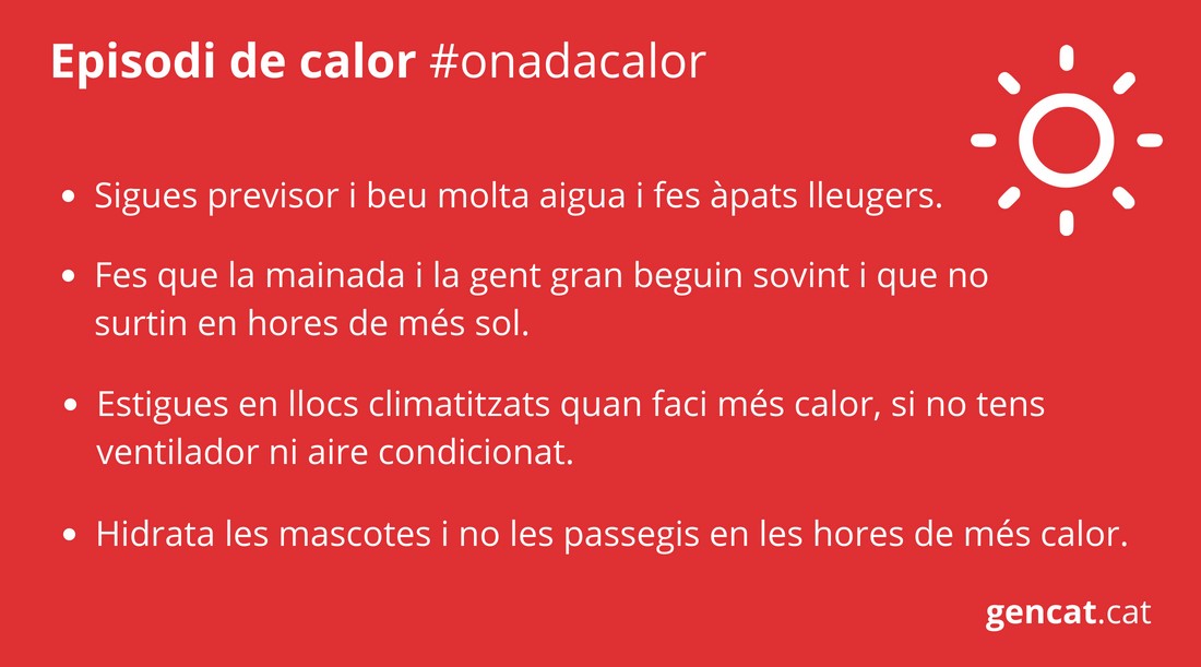 Recomanacions per combatre la calor