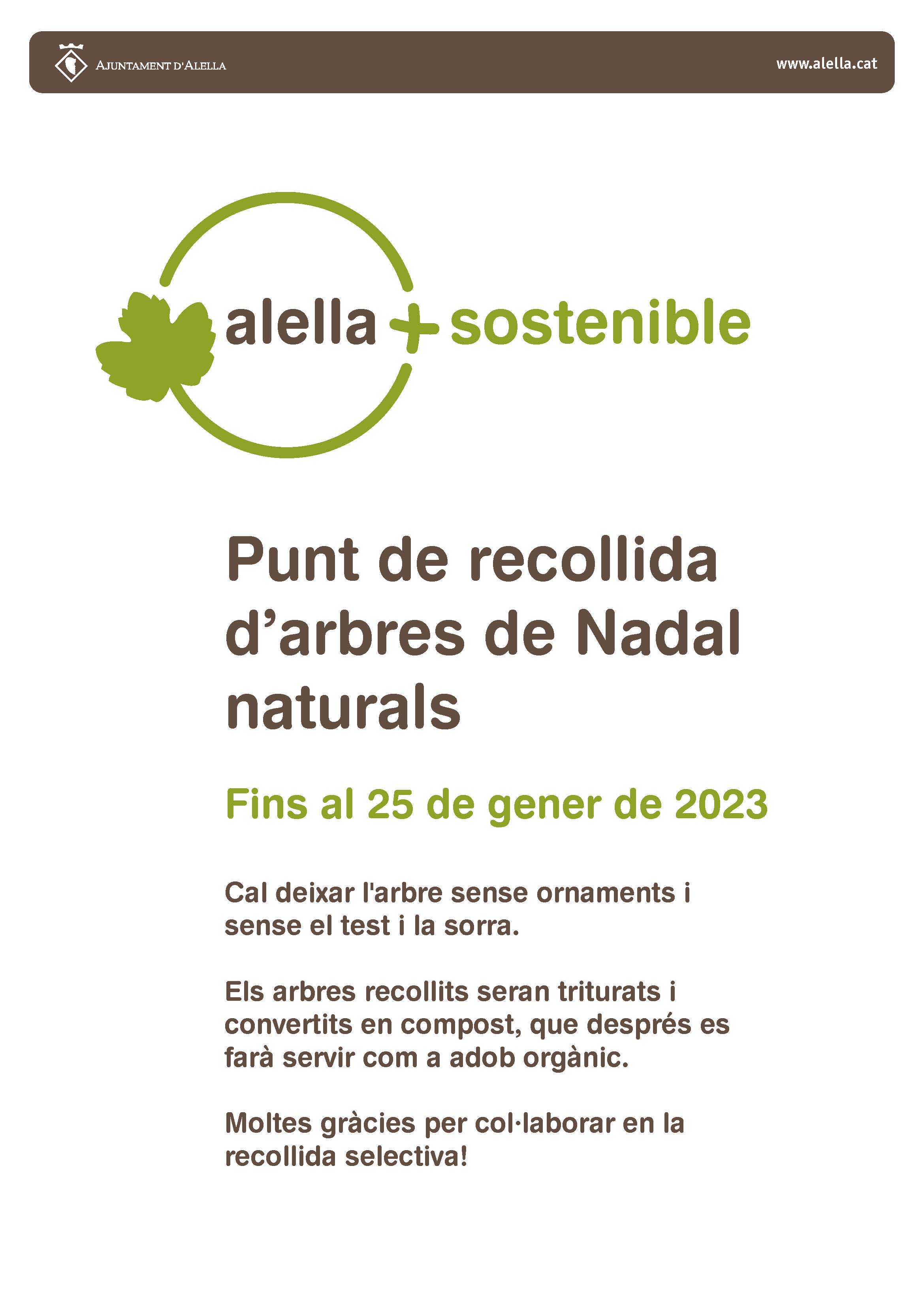 Cartell recollida arbres de Nadal