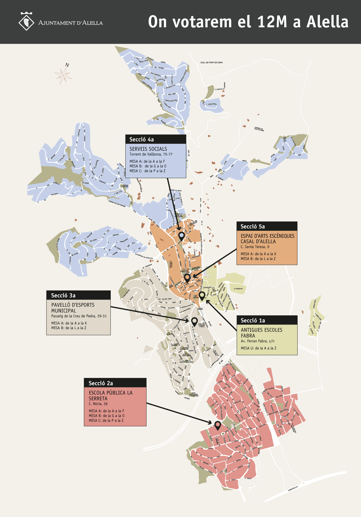Mapa ubicaci� col�legis electorals