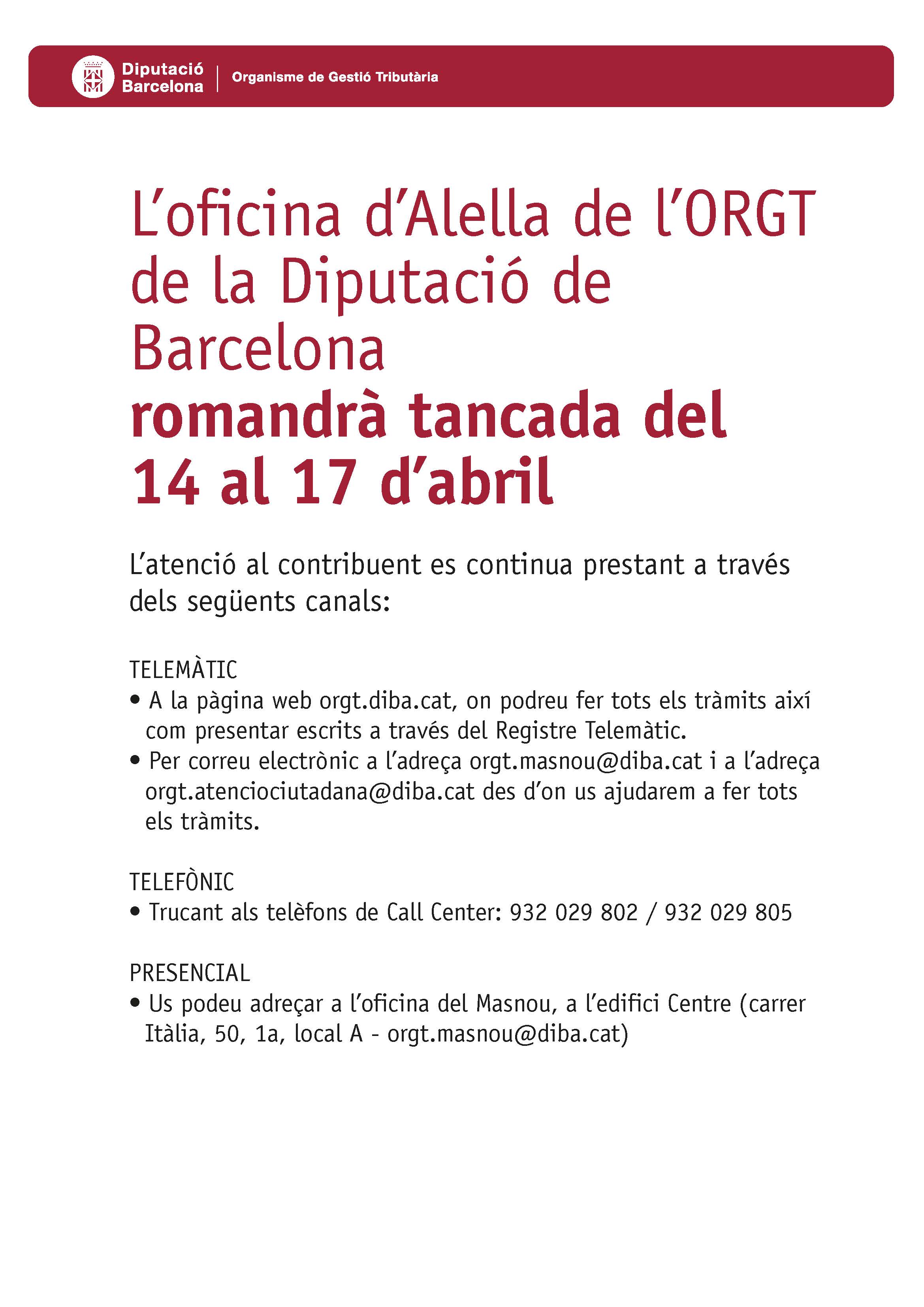ORGT 14 al 17 d'abril