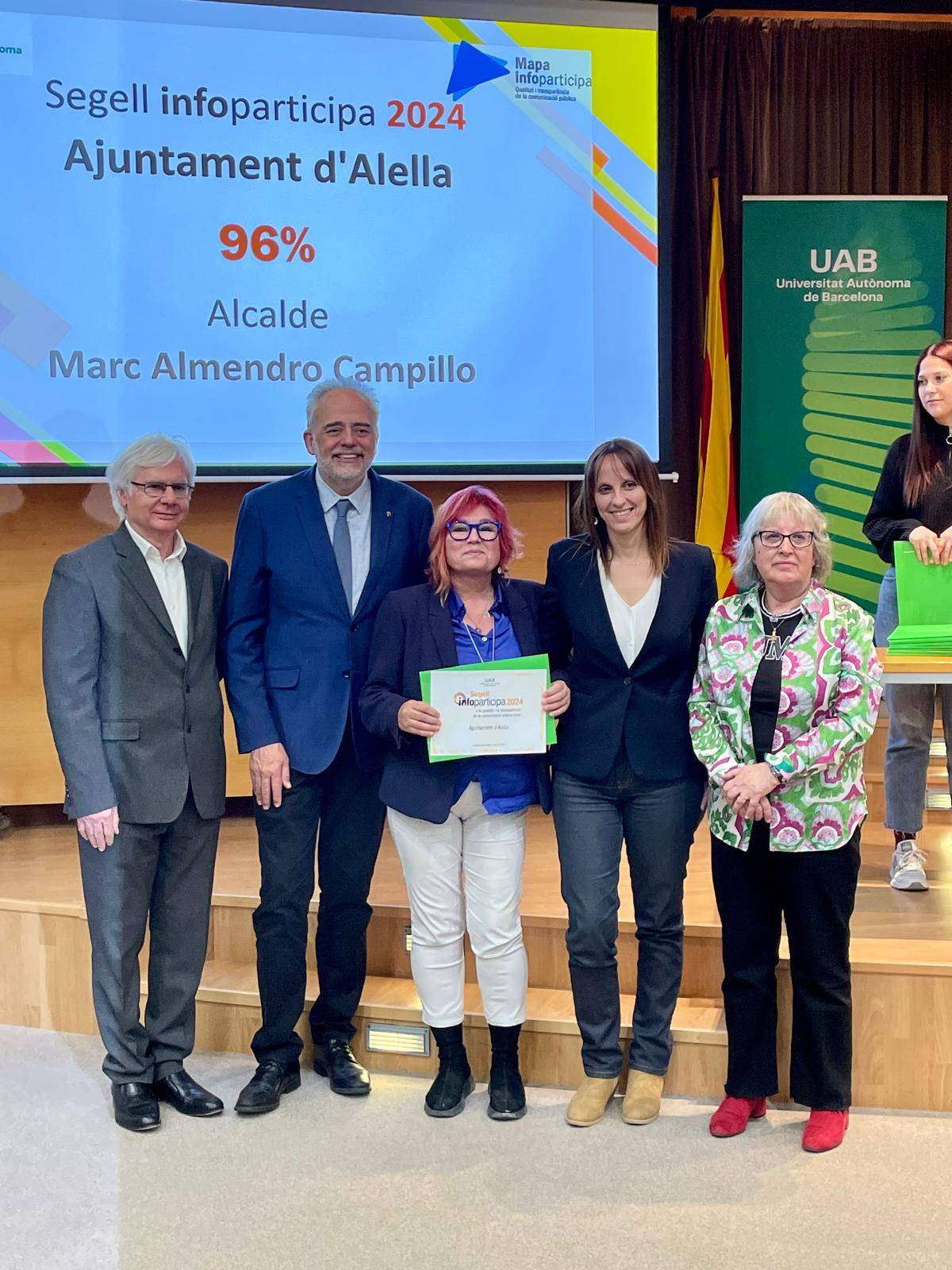 Alella revalida per dotzè any consecutiu el segell de transparència Infoparticipa