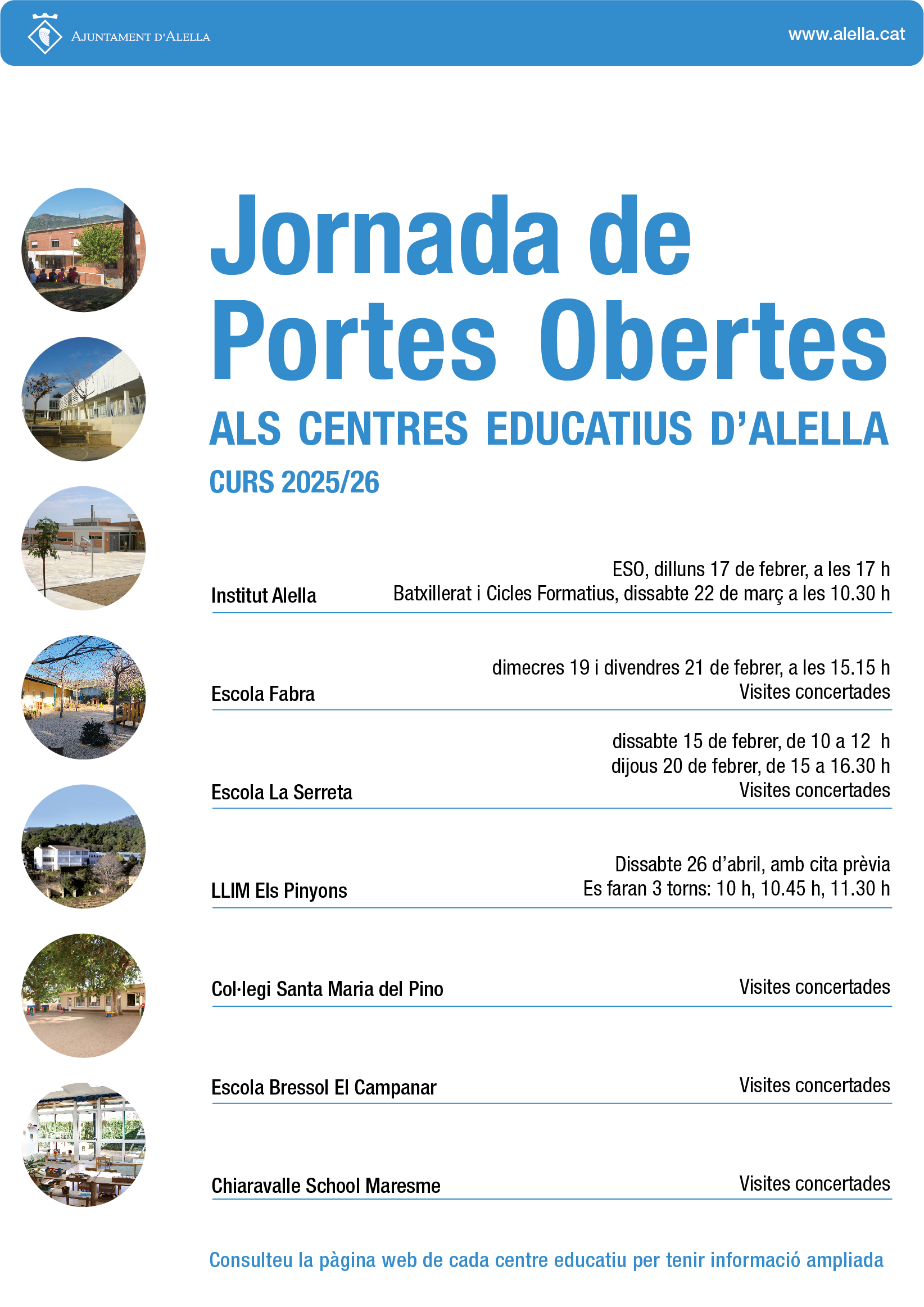 Jornades de Portes Obertes als centres educatius