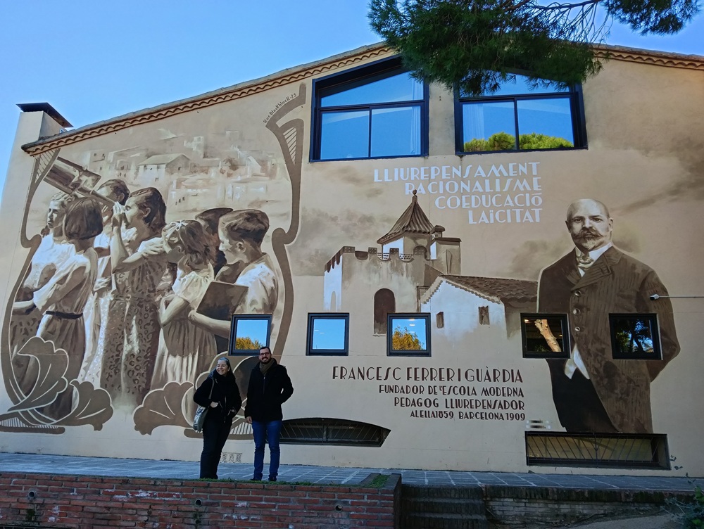 Ferrer i Guàrdia i l'Escola Moderna amb un mural gegant a l'Hort de la Rectoria