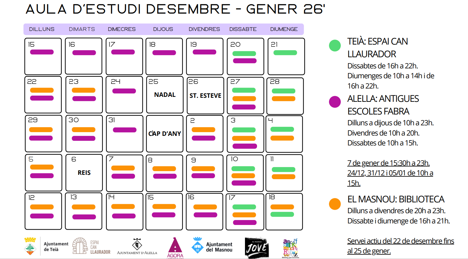 Aula estudi hivern Àgora Aula estudi hivern Àgora