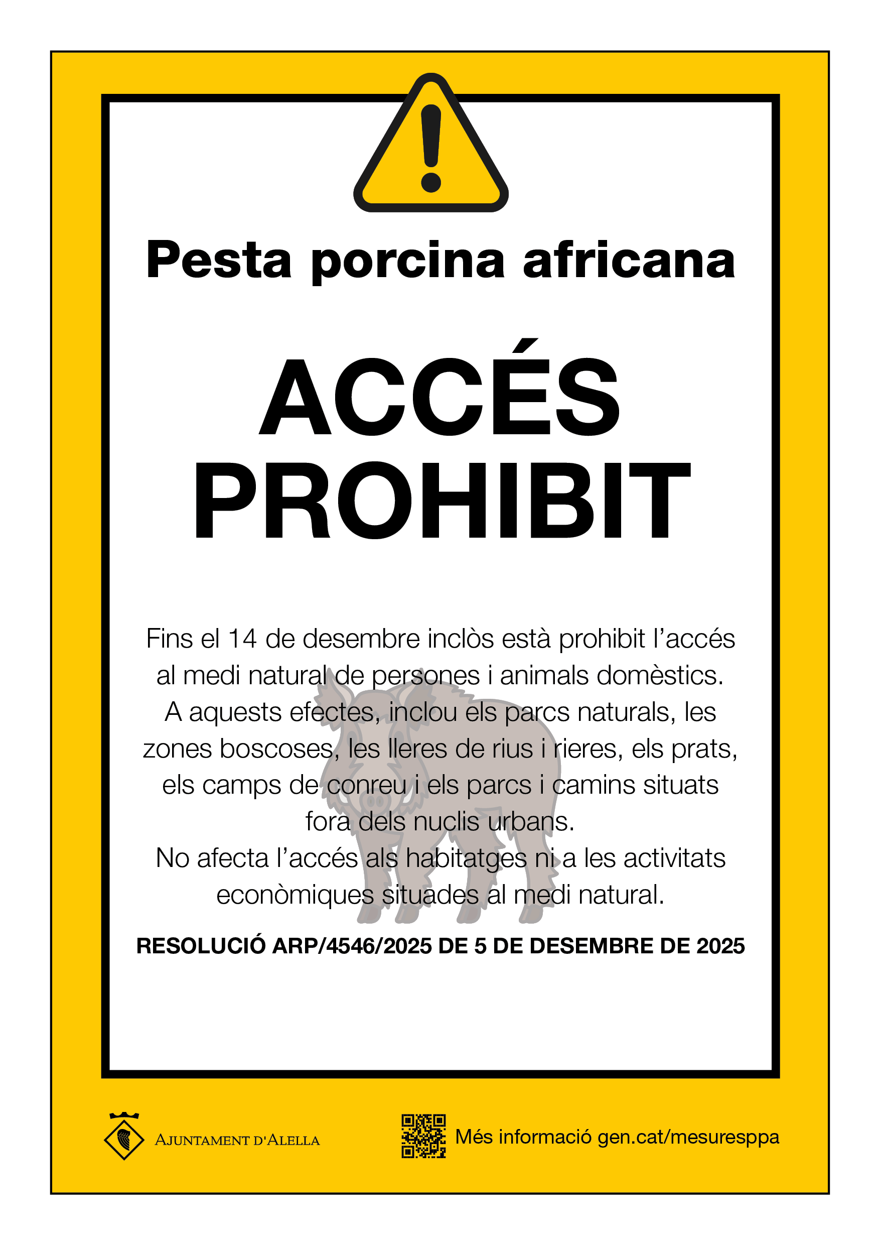 Prohibit accs medi natural per la peste porcina
