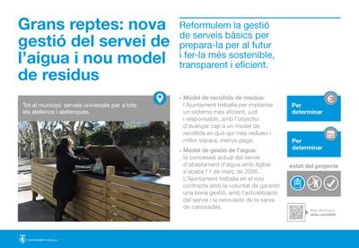 Grans reptes: nova gestió del servei de l'aigua i nou model de residus