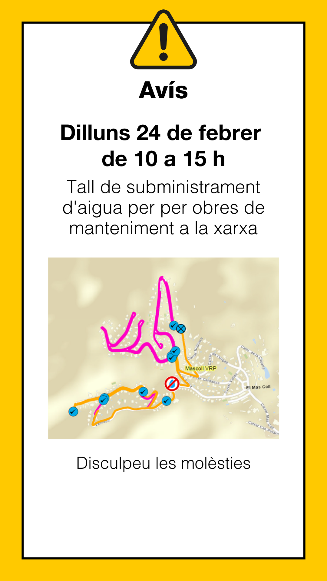 Avs tall aigua 24 de febrer