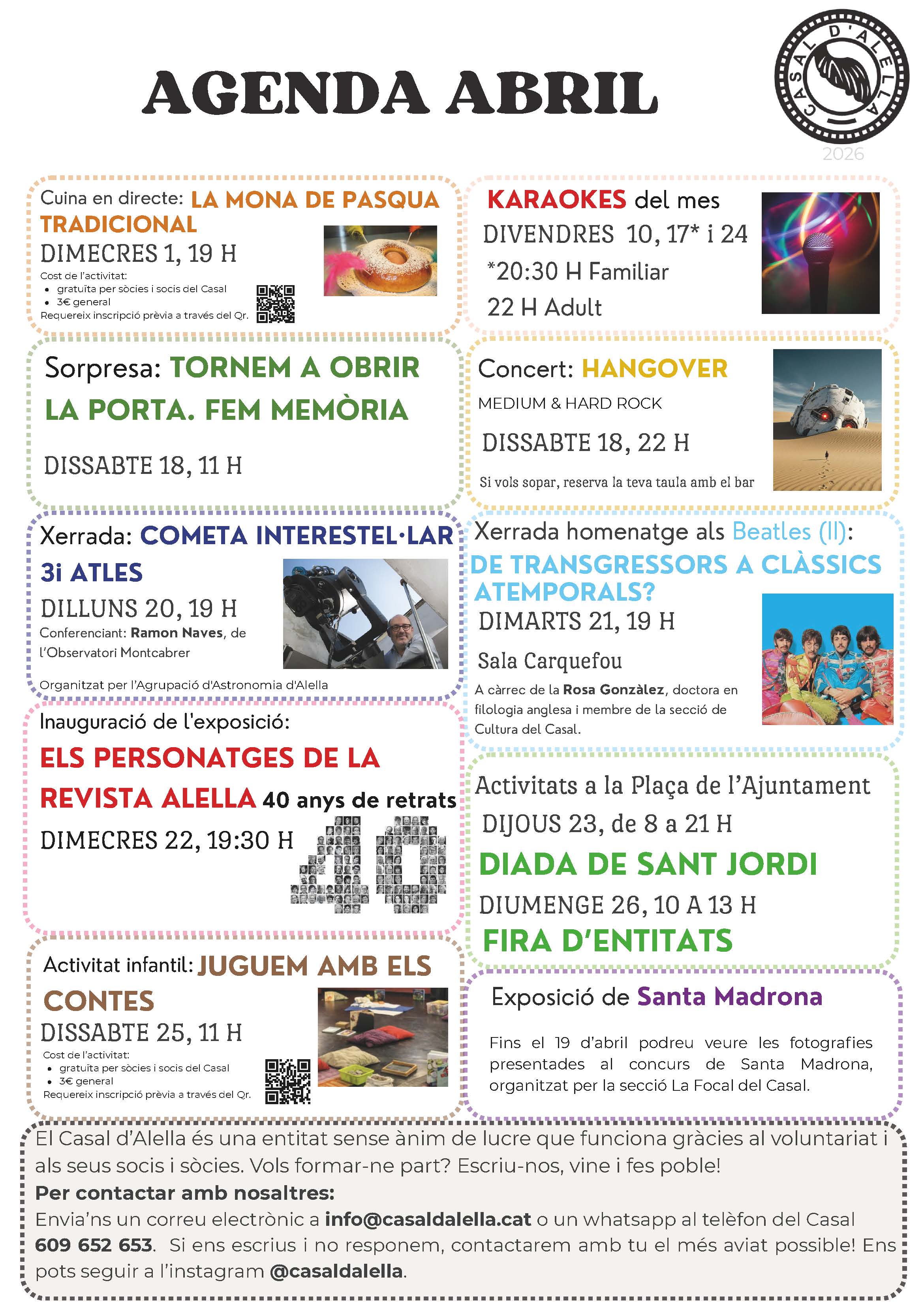 Agenda abril Casal d'Alella