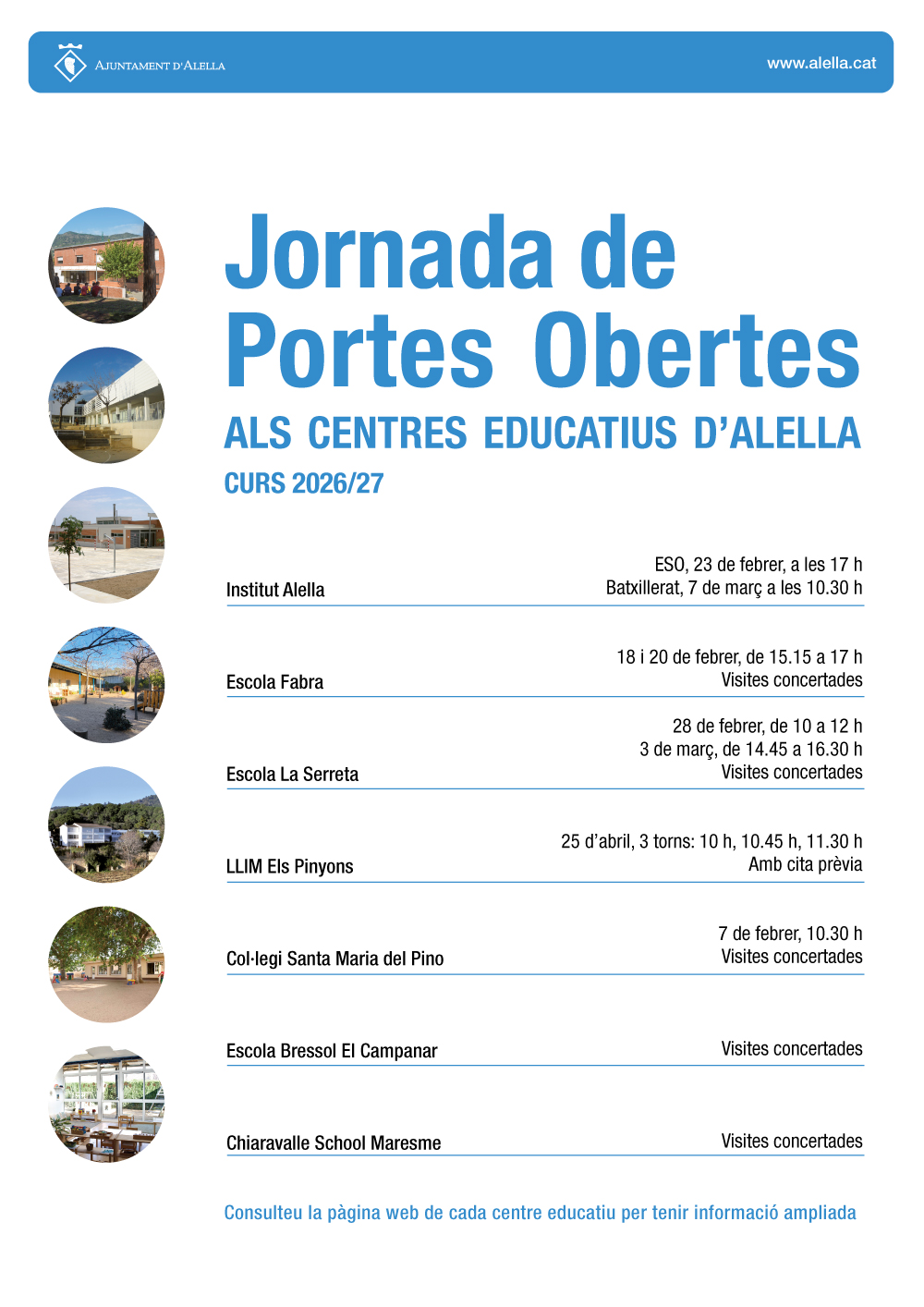 Jornades de Portes Obertes als centres educatius