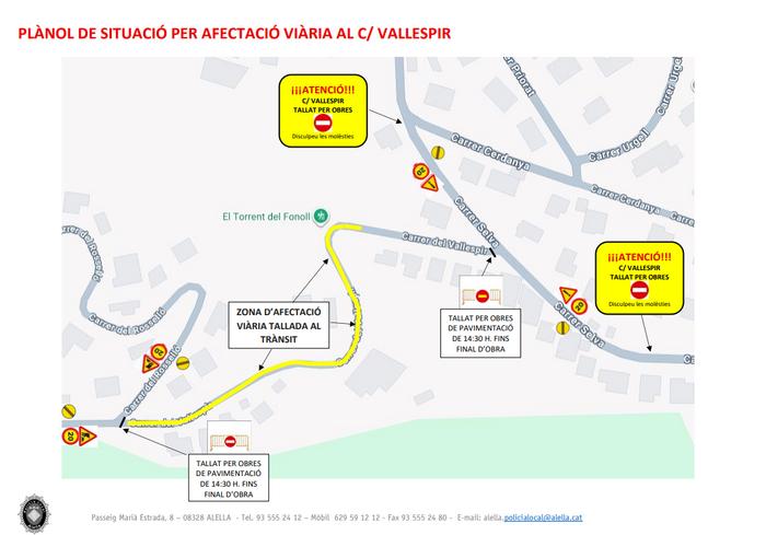 Afectaci&oacute; carrer Vallespir